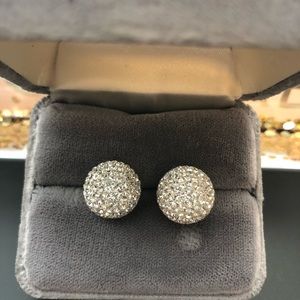 Orb earrings encrusted with Rhinestones